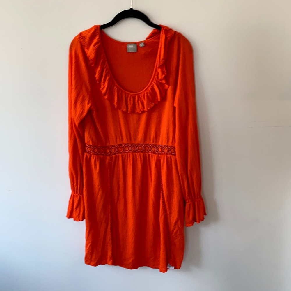 ASOS long sleeve orange dress
